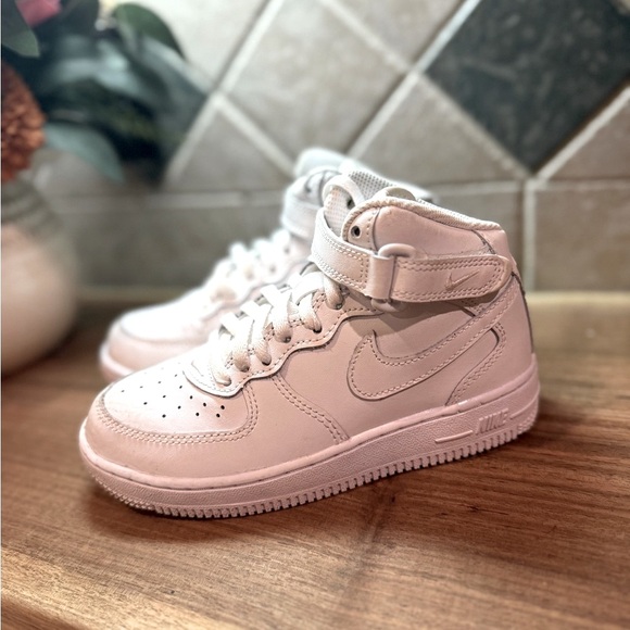 Nike Kids White on White High-Top Sneakers - 13C - Picture 1 of 12